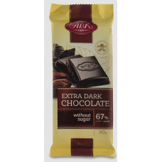 Шоколад Екстрачорний без цукру 67% АВК 90г