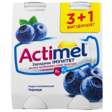 Йогурт чорниця Actimel 1.5% 4х100 гр