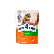 Сухий корм Adult Cat Premium для дорослих кішок з куркою Клуб 4 Лапи 900 гр