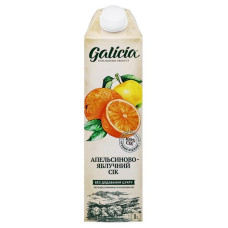 Сік неосвітлений пастеризований апельсиново-яблучний Galicia 1л