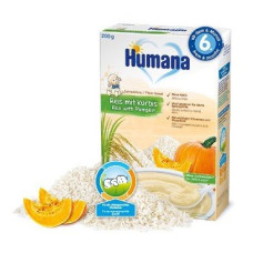 Каша рисова Humana безмолочна з гарбузом 200 гр